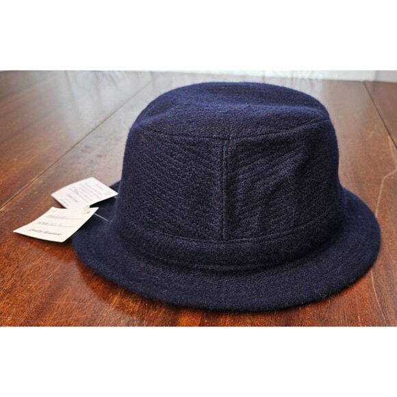 Jonathan Richards Robbie Navy Blue 100% Wool Tweed Hat 54/6 5/8, 1 1/2" Brim NWT - Picture 4 of 8